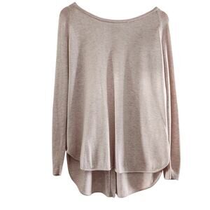 Joan Vass Heathered Pink Lightweight Tunic Sweater Size Large